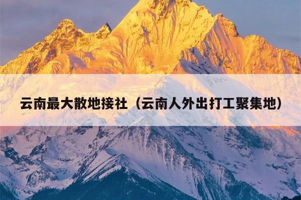 云南最大散地接社（云南人外出打工聚集地）