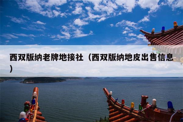 西双版纳老牌地接社（西双版纳地皮出售信息）