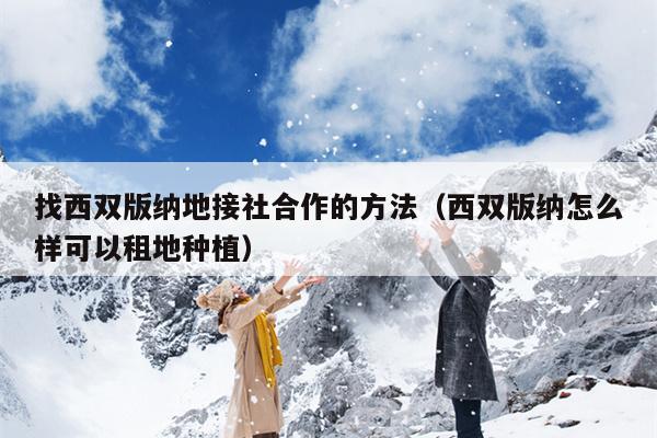找西双版纳地接社合作的方法（西双版纳怎么样可以租地种植）