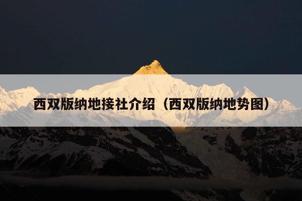 西双版纳地接社介绍（西双版纳地势图）
