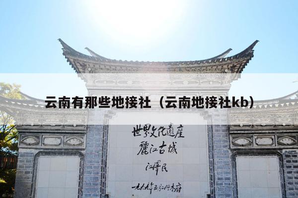 云南有那些地接社（云南地接社kb）